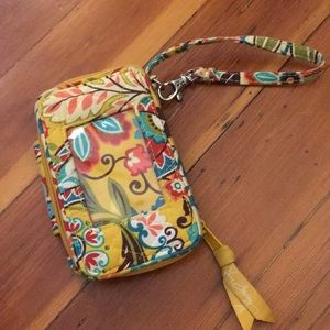 Vera Bradley yellow paisley phone wristlet